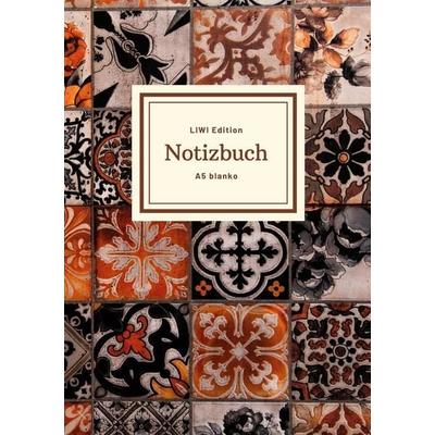 Notizbuch schön gestaltet mit Leseband - A5 Hardcover blanko - 100 Seiten 90g/m² - floral indisch - Papier, Gebundene Ausgabe von Notizbuch