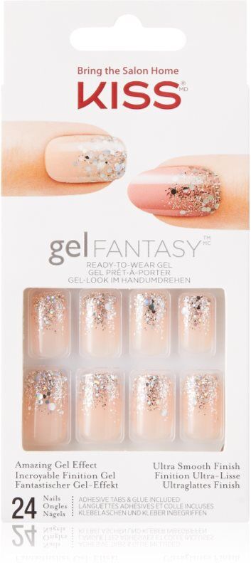 Kiss Gel Fantasy Fanciful Faux ongles 24 pcs