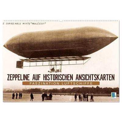 Faszination Luftschiffe – Zeppeline auf historischen Ansichtskarten (Wandkalender 2027 DIN A2 quer), CALVENDO Monatskalender