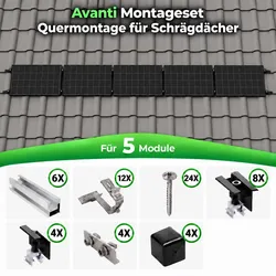 Avanti  Schrägdach  Montageset  Quer  für  5  Solarmodule