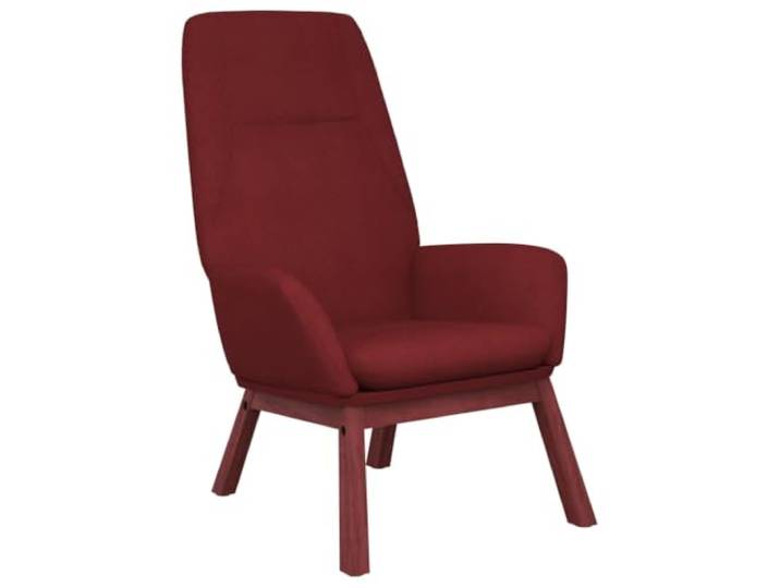 Relaxsessel Weinrot Stoff Metallrahmen, Gummibaumholz Beine, atmungsaktiver Stoff, Wohnzimmer, Esszimmer, Freizeitbereich