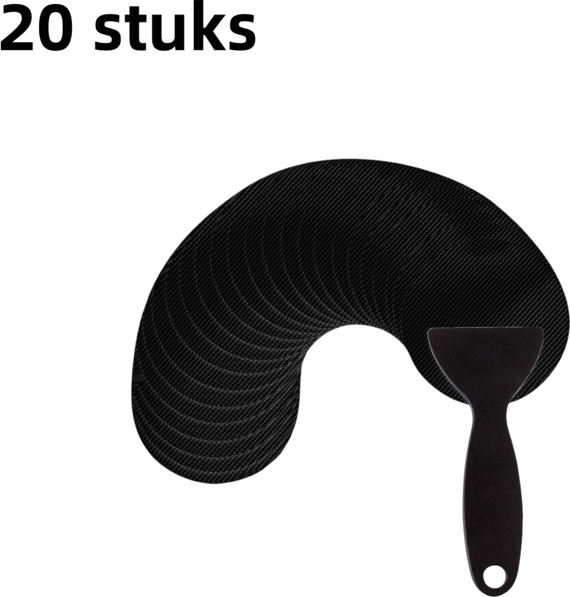 20 stuks Zelfklevende Ronde Anti Slip Strips Stickers - Zwart - 8 x 8 cm