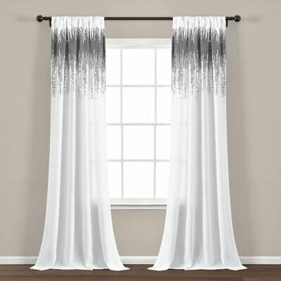 "Lush Decor Shimmer Sequins Window Curtain Panel Pair - 84"" x 42"" - 84"" x 42"""
