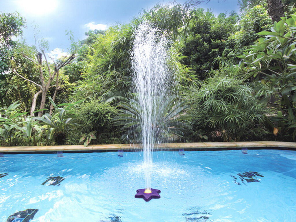 Fontaine fleur flottante Kokido piscine hors-sol ou enterrée