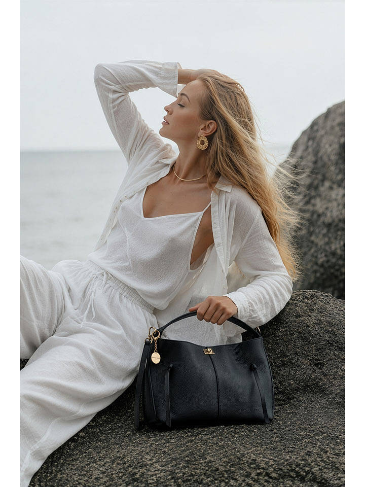 Christian Laurier Leder-Henkeltasche "Callie" in Schwarz - (B)37 x (H)21 x (T)10 cm - onesize
