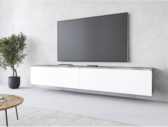 Home affaire LOWBOARD VERA, wahlweise mit oder ohne Beleuchtung Modernes griffloses TV-Board, 180 cm TV-Schrank, stehend und hängend