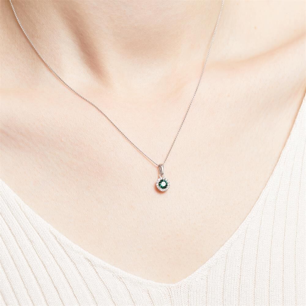 Unique 375er Weißgold Kette mit Zirkonia silber