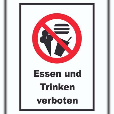 HB-Druck Essen und Trinken verboten Schild A0 Rückseite selbstklebend