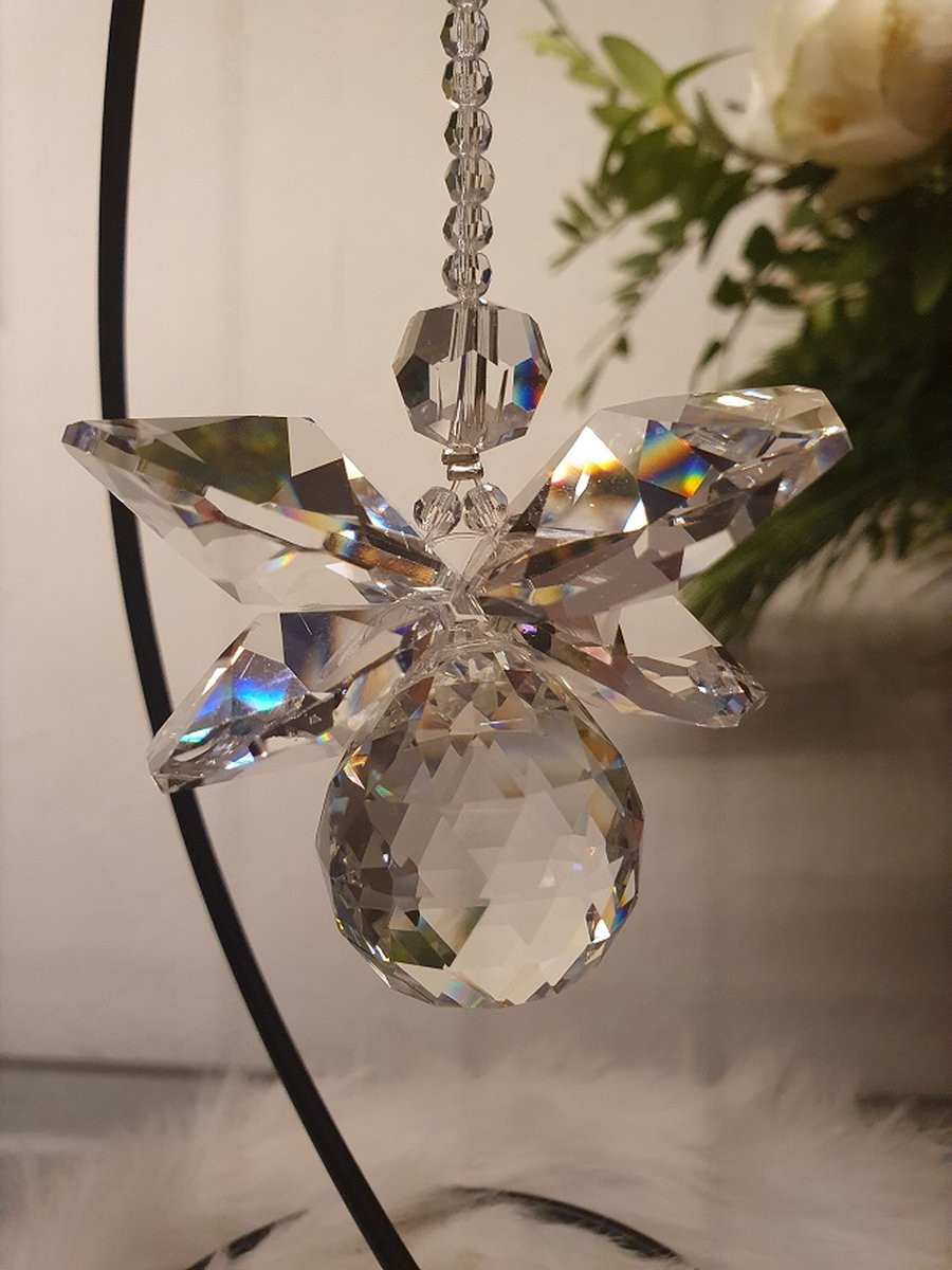 Engel Deluxe Xxl Suncatcher met Swarovski kristallen en standaard