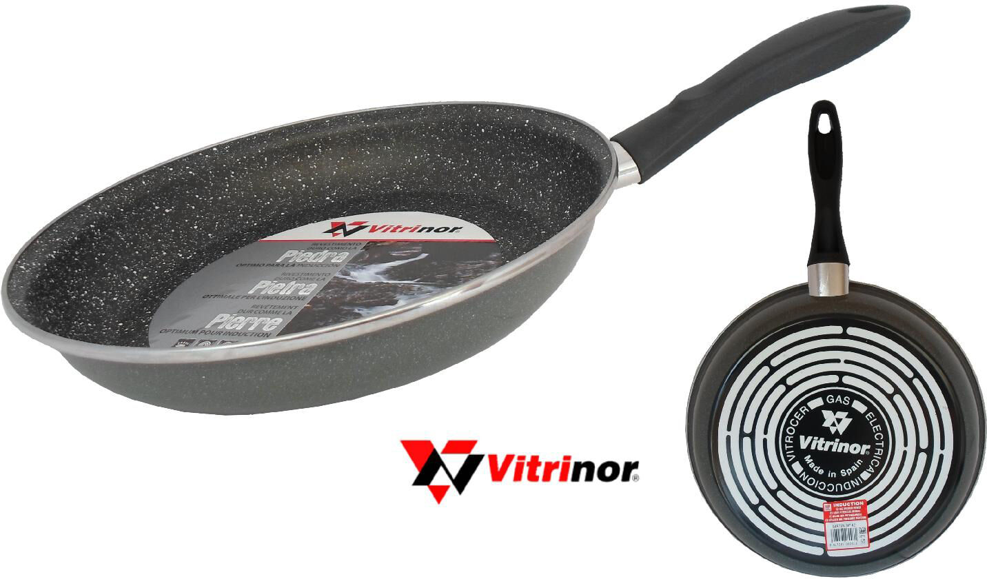 vitrinor Vi080033 Padella Antiaderente Induzione In Acciaio Vetrificato 22 Cm Rivestimento In Pietra