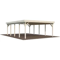 Palmako Carport Karl 40,6 m2 Transparent tauchimprägniert Holzcarport