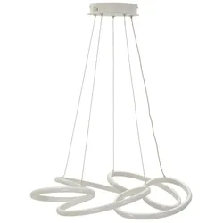 Mauro Ferretti Glovy LED-Kronleuchter in Weiß – Moderne, dimmbare Pendelleuchte mit 3 Farbtemperaturen – Ø 55 x 120 cm
