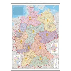 STIEFEL Eurocart Wandkarte »Deutschland Postleitzahlen« 97 x 119 cm mit Metallbeleistung