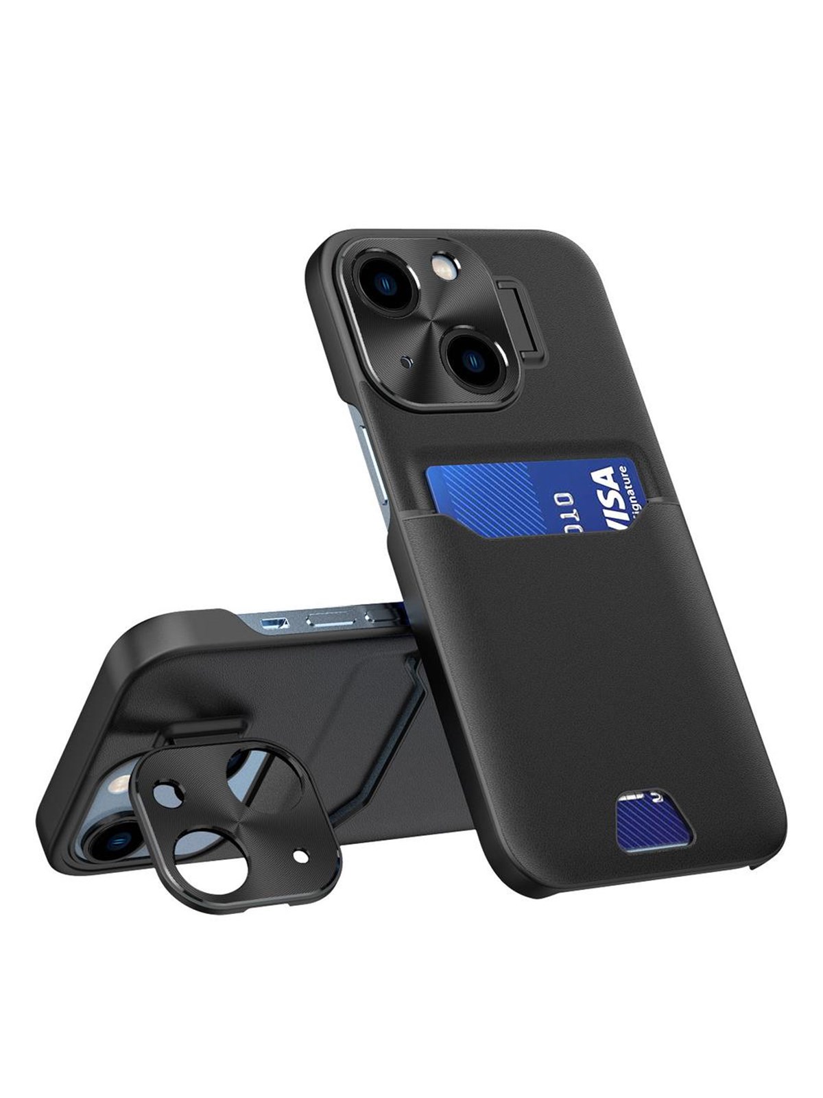 Hurtel Leather Stand Case for Samsung Galaxy S23 card wallet cover with stand black