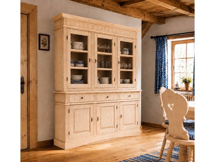 Buffet Bavaria-Linz in Fichte massiv mit gewachster Oberfläche – Montierte Lieferung – 3%-Vorkasse-Rabatt