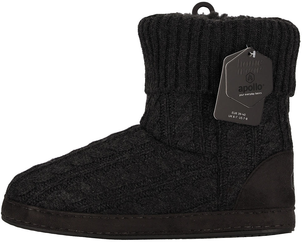 Hausboots APOLLO, Damen, Gr. 39-40, schwarz (anthraite melange), Obermaterial: 100% Polyester, meliert, Schuhe Hausboots, komfortable und langlebig
