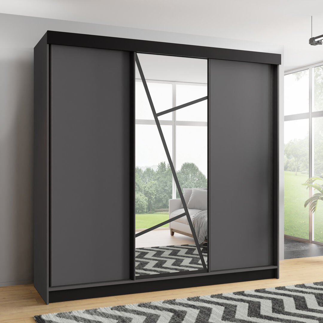 Rio Annelijn 3 Door Wardrobe Gray 205cm H x 200cm W x 60cm D