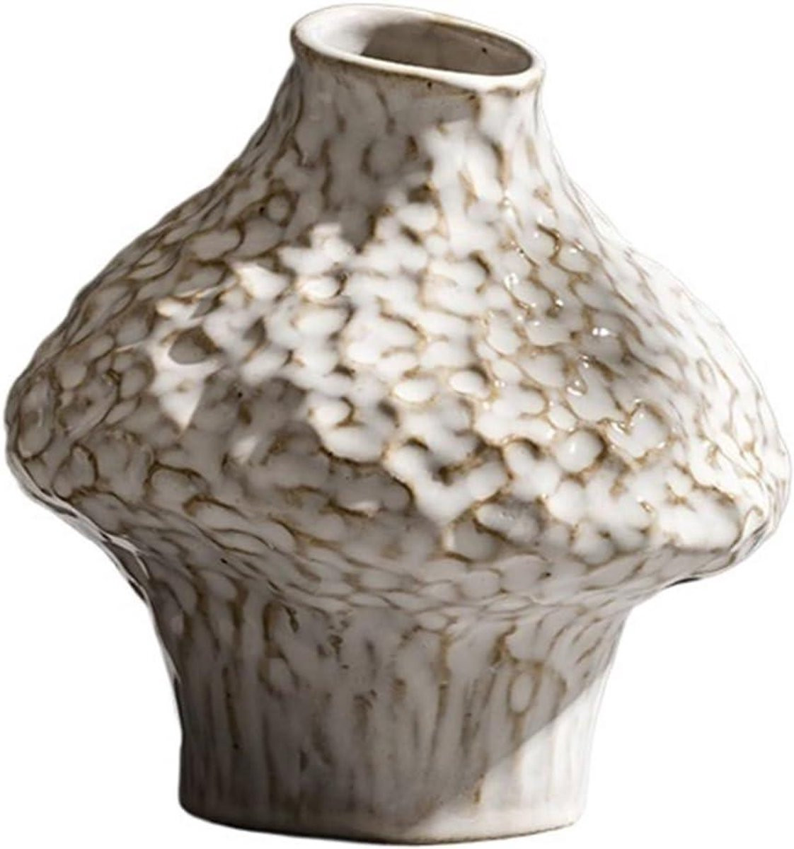Handgemaakte keramische vintage vaas in terracotta, maat S