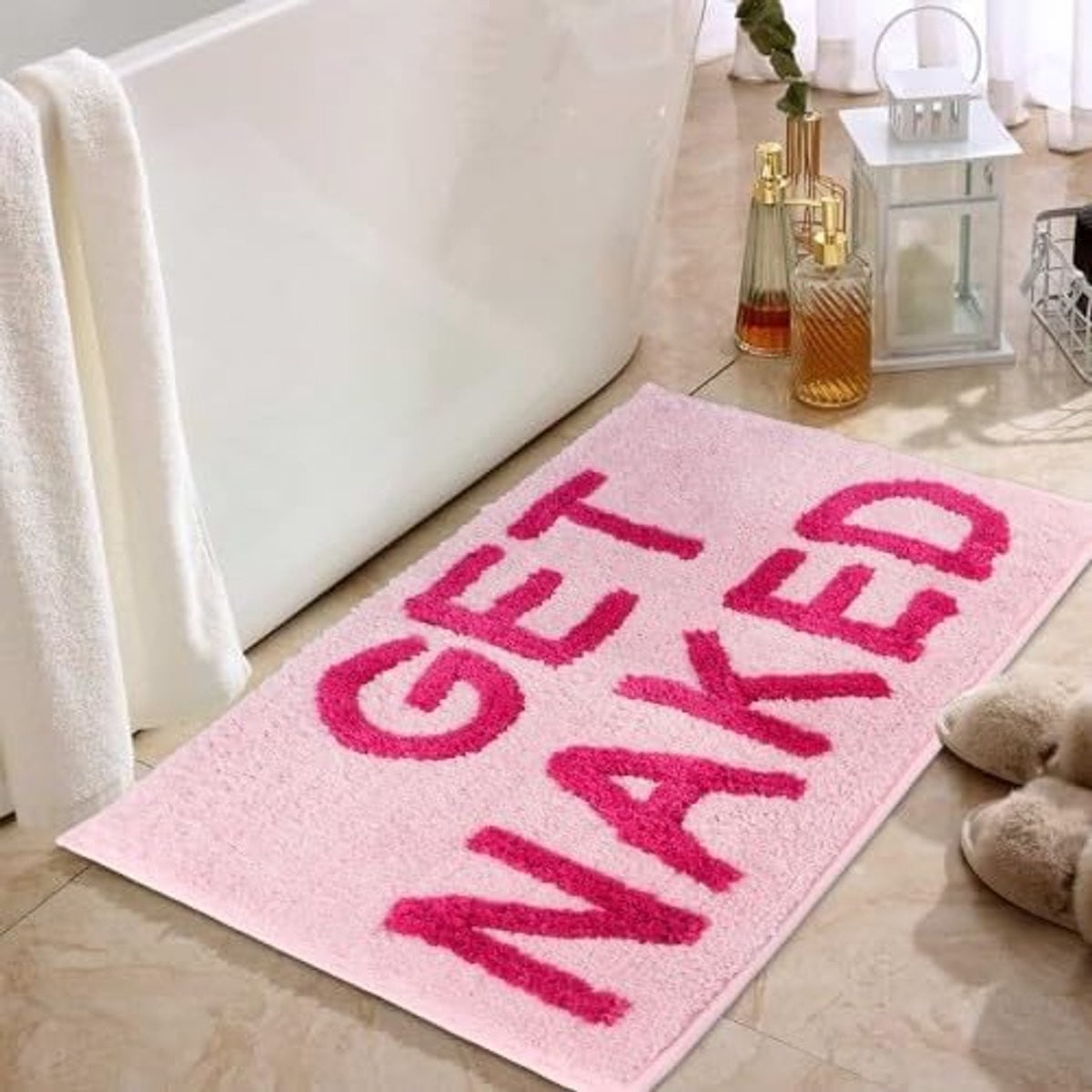 Extra zachte antislip badmat voor volwassenen - Roze