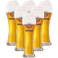 WEIZENBIERGLÄSER Erdinger transparent 500 ml 6er Set