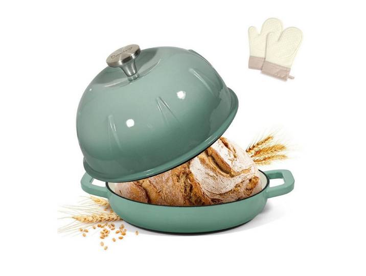 LuxusKollektion Brotbackform Gusseisen-Brotbacktopf 5,35L Meersalzgrün