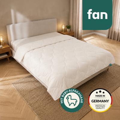 Naturhaarbettdecke FAN "Baby Alpaka 97% Alpaka, Bettdecke in 135x200 cm & weitere Größen", weiß, B:155cm L:220cm, Bezug: 100% Baumwolle. Füllung: 97% Alpaka, 3% sonstige Fasern, Bettdecken, Bettdecke aus Naturhaar hergestellt in Deutschland