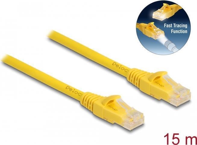 Delock RJ45 Cat.6A U/UTP netwerkkabel, Geel, 15 meter