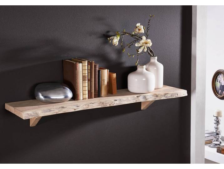 Étagère murale 120x30 Acacia laqué Natural stone FREEFORM #139