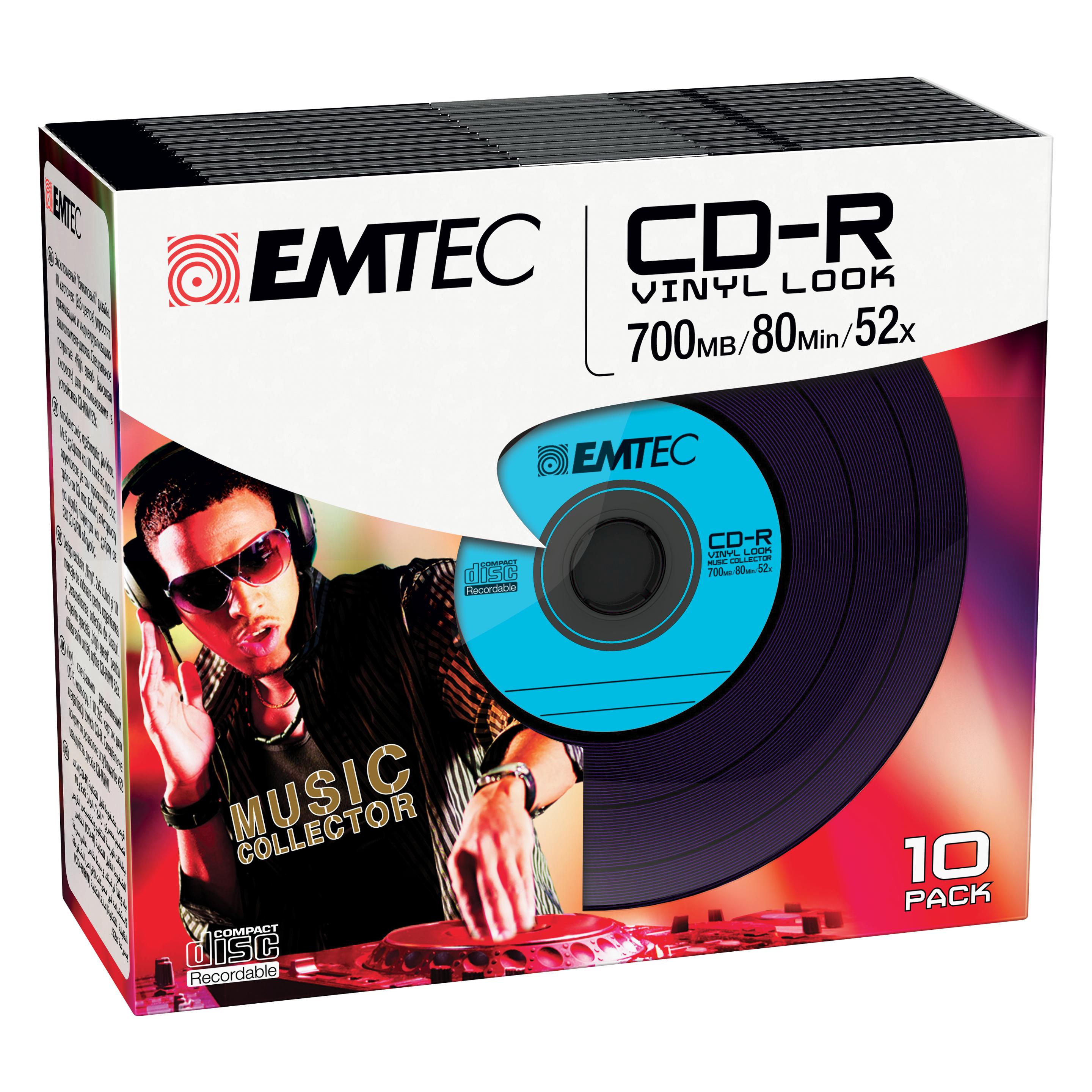 Emtec Vinyl Look 10 x CD-R (10x) (ECOC801052SLVY)