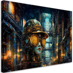 LEINWANDBILD Weibliche Abstraktion Steampunk 60x40cm