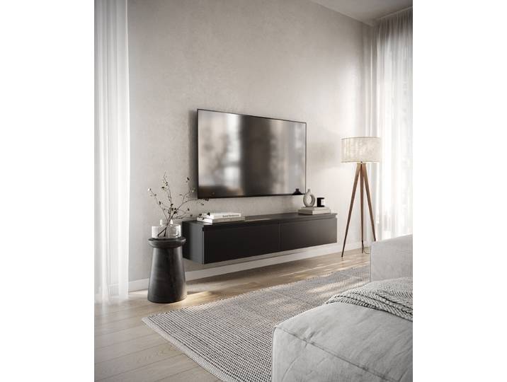 Hänge-Lowboard Bemmi Spanplatte, beschichtet Schwarz/Schwarz 150cm