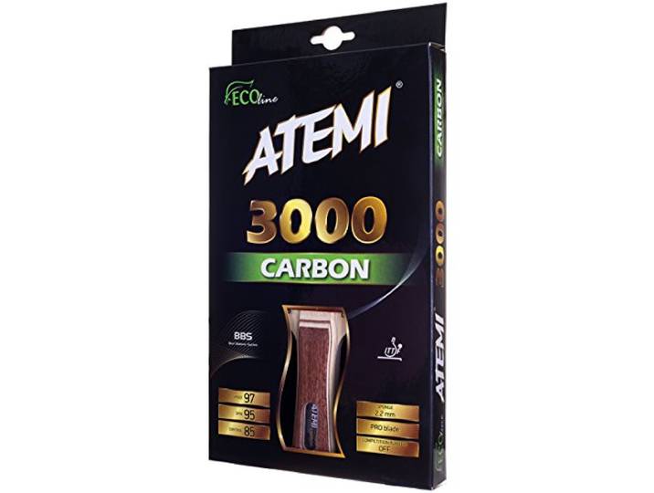 Atemi 3000 Pro Carbon ping pong racket - professioneel tafeltennisracket (anatomisch)