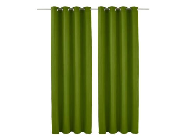 Vorhang GOODPRODUCT Raja mit Ösen, 2er Pack, blickdicht, Topseller Gr. 1, grün, B:140cm H:145cm, Polyester, Recyceltes Material, Gardinen, Vorhang, einfarbig, Einfache Montage, Pflegeleicht, Ösen, 2 er Pack, uni