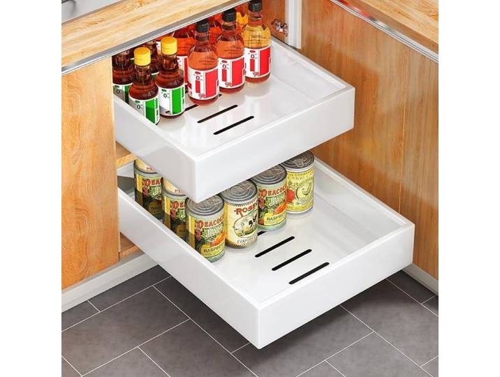 Tiroir Coulissant Tiroir Coulissant Telescopique Cuisine pour Placard de Cuisine (43Profondeur x 25cm Largeur-43c MEUBLE A EPICES