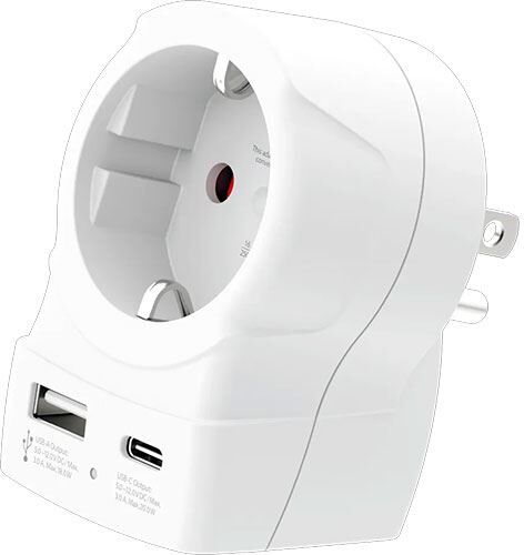 Skross Adaptador de Viagem  Europa para USA + USB-A   USB-C 20PD