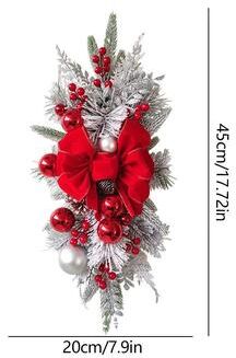 Inspire Select Lighted Christmas Wreath Garland Festive Door & Stair Hanging Holiday Decoration red Without Light