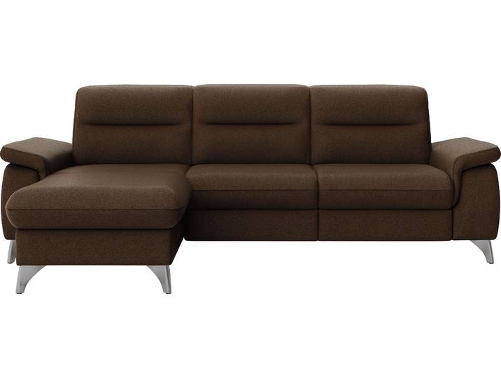 Ecksofa, Luxus-Microfaser, Dunkelbraun, 260×175 cm, Recamiere Links, Sit&More