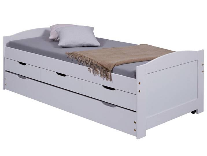 Stauraum-/Funktionsbett JULIUS 90 x 190 cm weiß