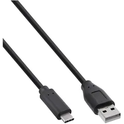 InLine 130er B-Pack  USB 2.0 Kabel, USB-C an A Stecker, schwarz, 1m (1 m, USB 2.0), USB Kabel
