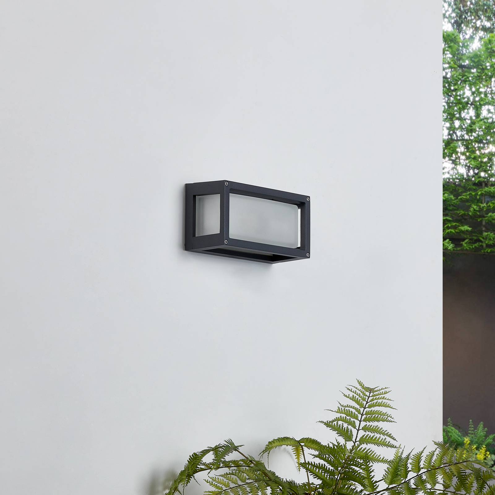 Außenwandleuchte Aurelien Lucande, dimmbar, schwarz, Aluminium, Modern, Wandleuchte außen