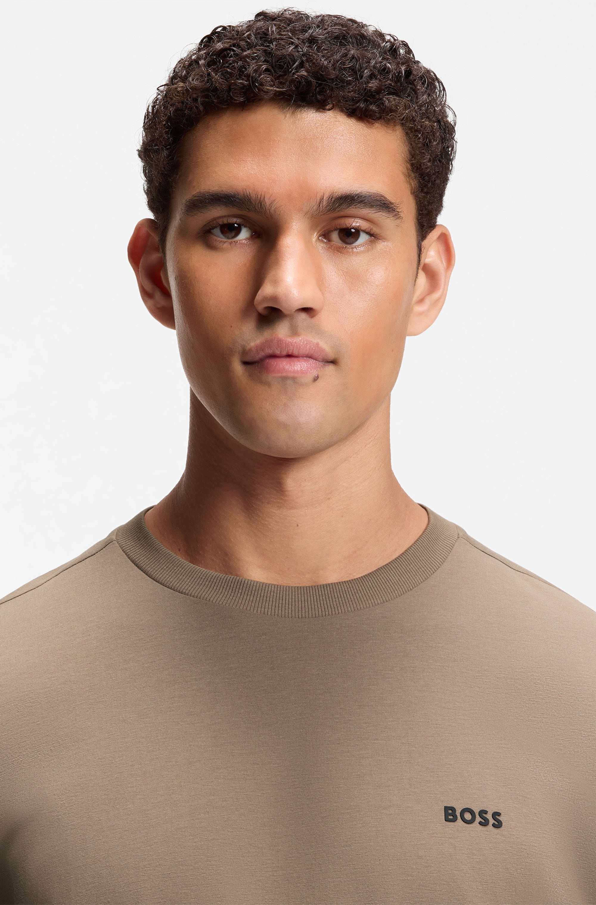 Boss GREEN "Tee Regular Fit" Stretch Jersey Cotton, Logo on Chest, Rundhals