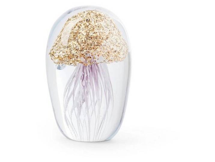 Briefbeschwerer Jellyfish in Glas Gold H: 10 cm Abhika