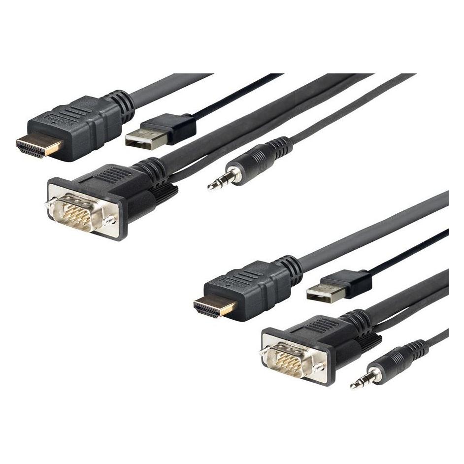 Vivolink USB| 3.5mm | VGA| HDMI (Typ A) - 3.5mm | VGA| HDMI (Typ A)| USB A (3 m) (PROHDMIMVGA3)