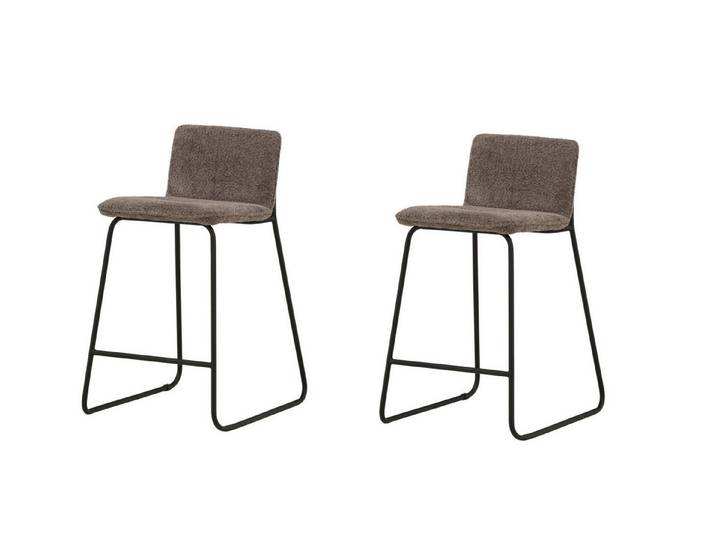 Venture Home Barhocker Bisbee, 2er-Set Barhocker mit Fußstütze, belastbar bis 120 kg (Set, 2 St., 2 Barhocker), Tresenstuhl, weicher Bezug, Stahlbeine, Fußstütze, modern