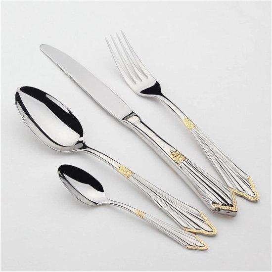 Besteck Set Luxus - Geschirr China - Abendessen Startseite - Edelstahl - 24 Teile - Gold