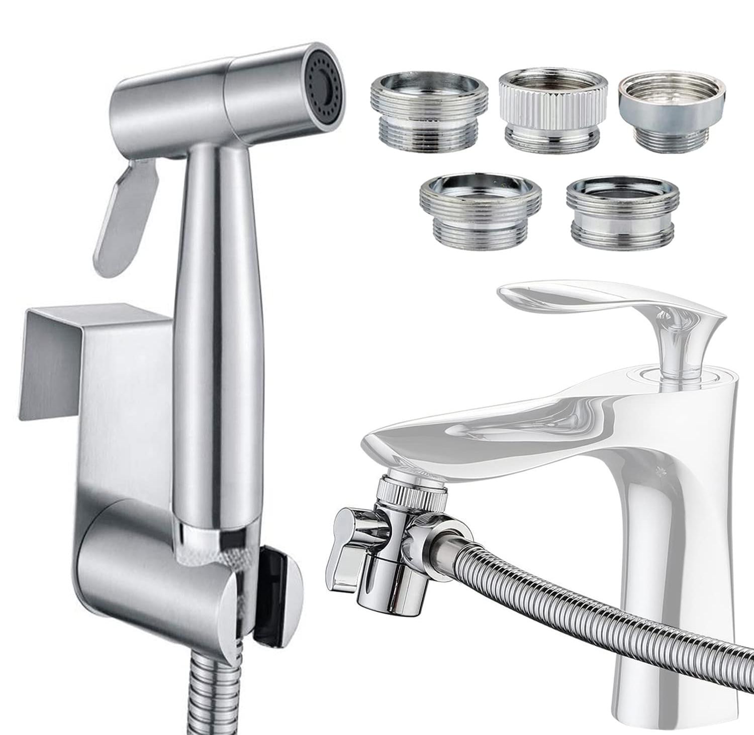 Selius Handbediende bidetsproeier toiletset met kraansplitter en slang