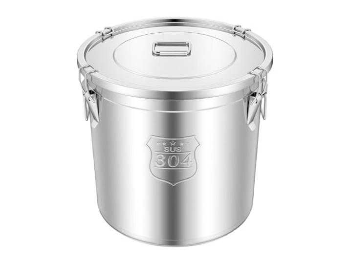 Perseavance 304 Edelstahl Luftdichte Vorratsdose mit Deckel, 3/4-Punkt Verschluss für Reis, Mehl, Getreide & Trockenvorräte – Küche & Speisekammer Aufbewahrung (48, Liter)