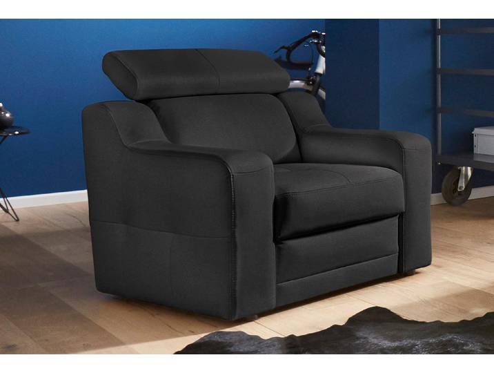 Sessel EXXPO - SOFA FASHION Lotos, Loungesessel , schwarz, B:95cm H:92cm T:98cm, Sessel, Sessel, mit Kopf- bzw. Rückenteilverstellung