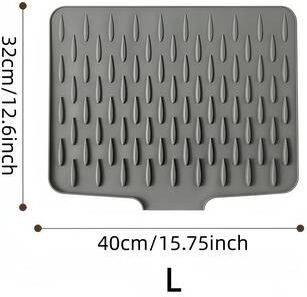 Inspire Daily Merch Kitchen Silicone Drain Mat For Sink Fruit And Vegetable Dish Draining Drying Mat Household Countertop Heat Insulation l