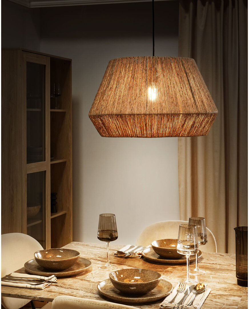 Bay Isle Home Anjelah 1 - Light Natural Geometric Pendant Natural 29cm H X 48cm W